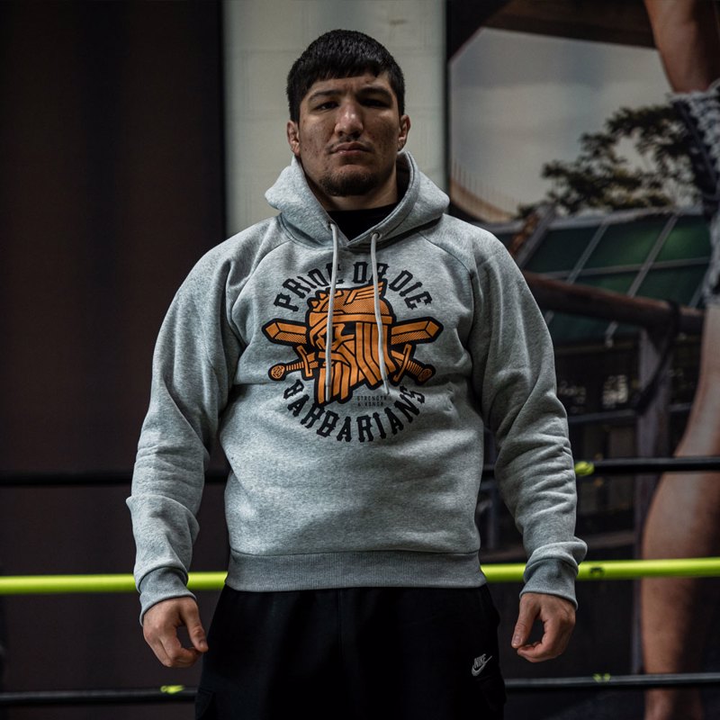 PRIDE OR DIE barbarians hoodie-grey